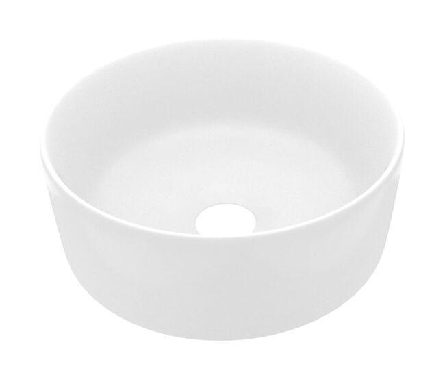 Vidaxl lavatório luxuoso redondo 40x15 cm cerâmica branco mate