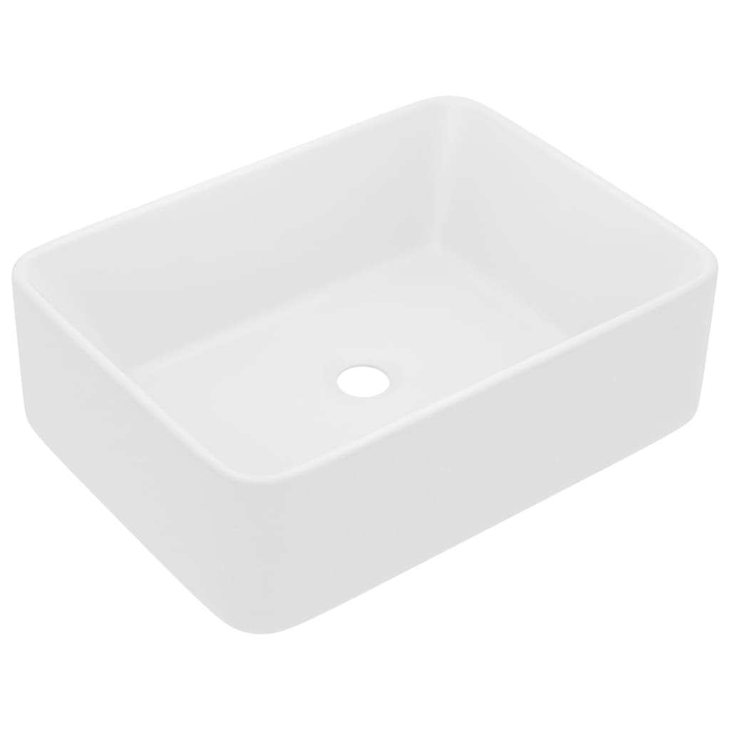 Vidaxl lavatório luxuoso 41x30x12 cm cerâmica branco mate