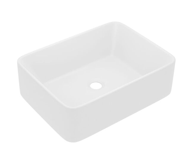 Vidaxl lavatório luxuoso 41x30x12 cm cerâmica branco mate