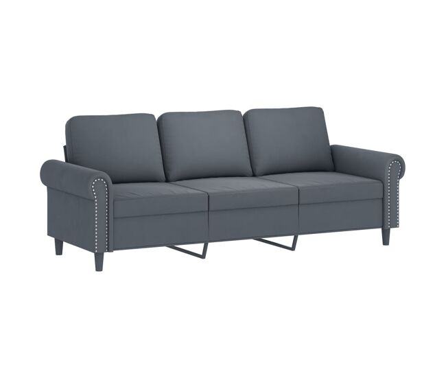 Vidaxl sofá de 3 lugares 180 cm veludo cinza-escuro