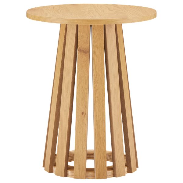 Mesa auxiliar redonda estilo escandinavo de madera liv