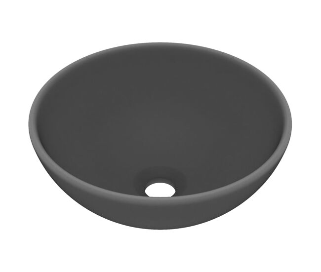 Vidaxl lavatório wc luxuoso redondo 32,5x14cm cerâmica cinzento mate