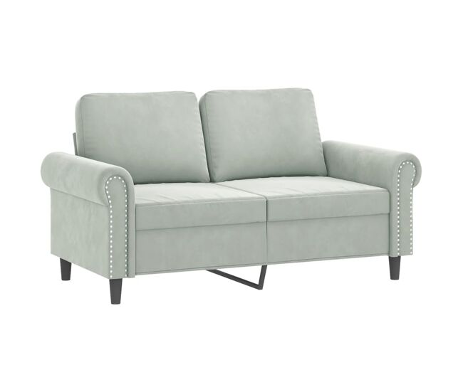 Vidaxl sofá de 2 lugares 120 cm veludo cinzento-claro