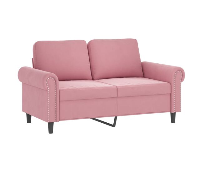 Vidaxl sofá de 2 lugares veludo 120 cm rosa