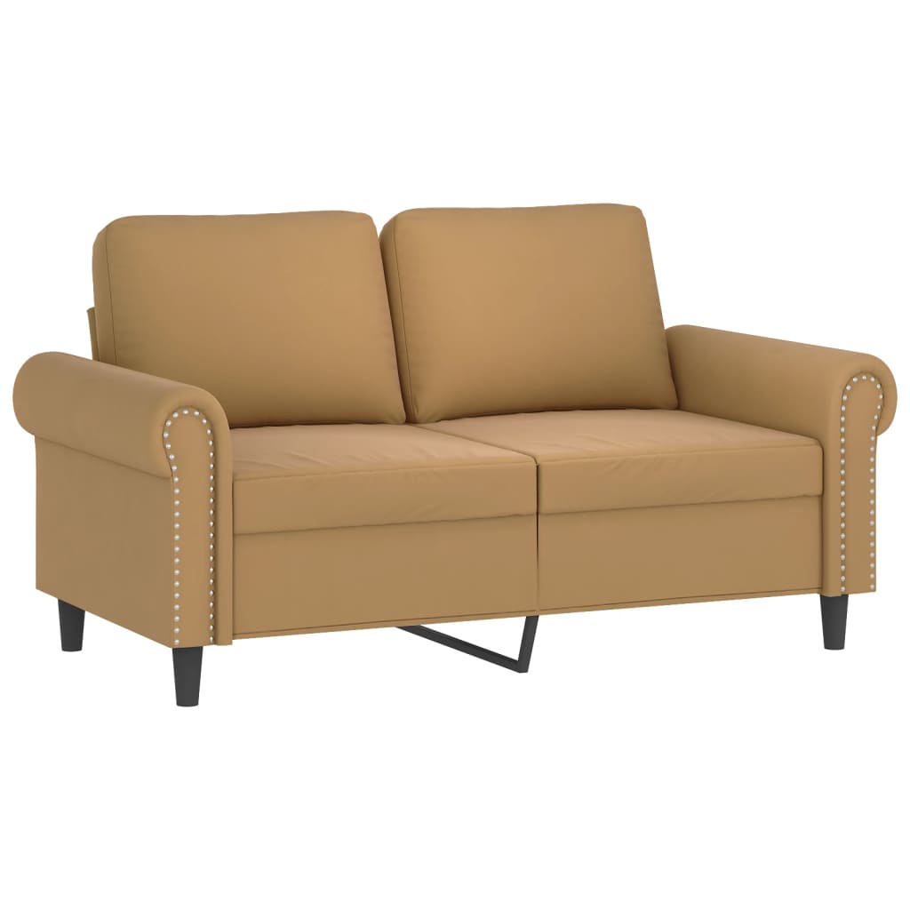Vidaxl sofá de 2 lugares veludo 120 cm castanho
