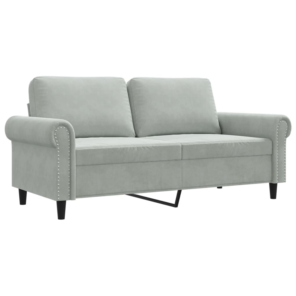 Vidaxl sofá de 2 lugares 140 cm veludo cinza-claro