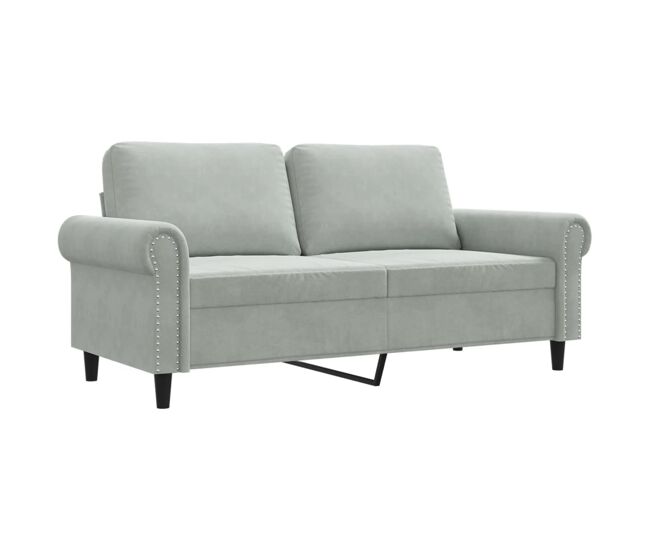 Vidaxl sofá de 2 lugares 140 cm veludo cinza-claro