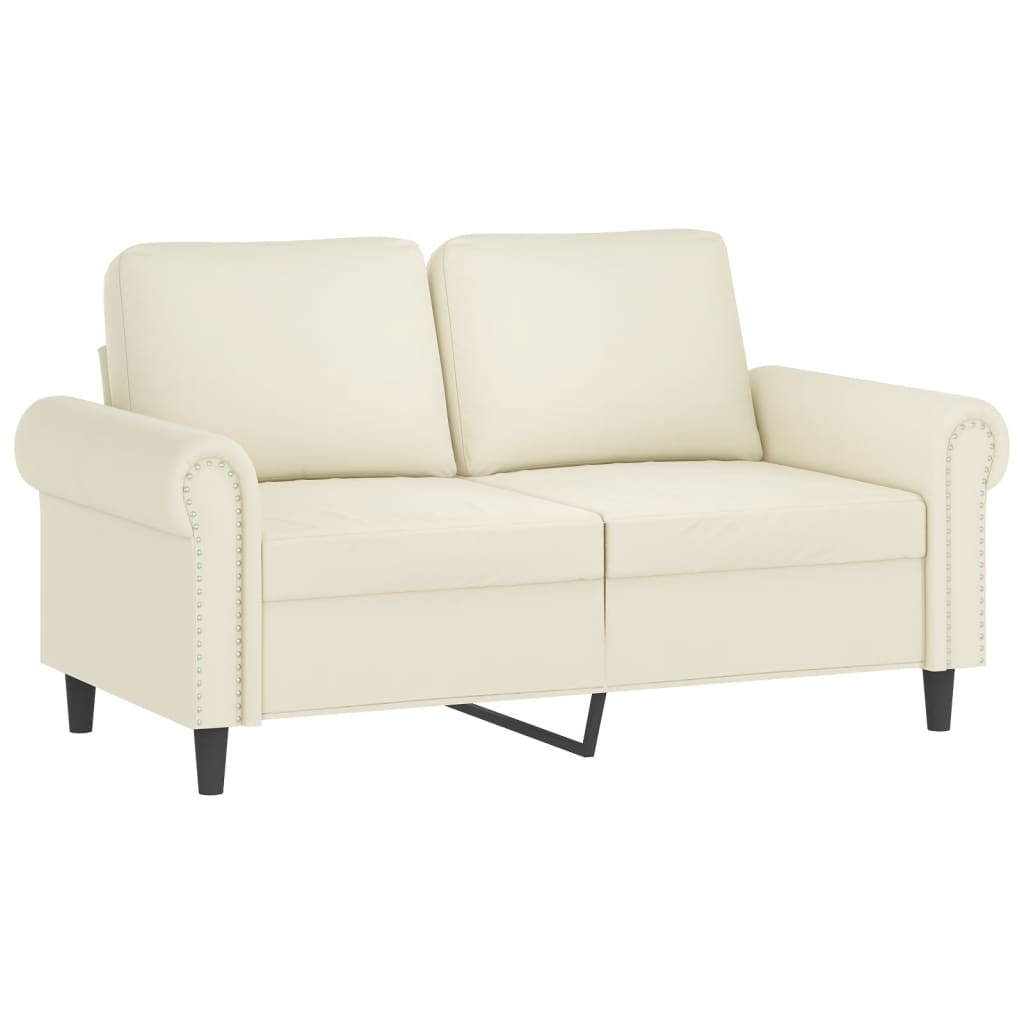 Vidaxl sofá de 2 lugares veludo 120 cm cor creme