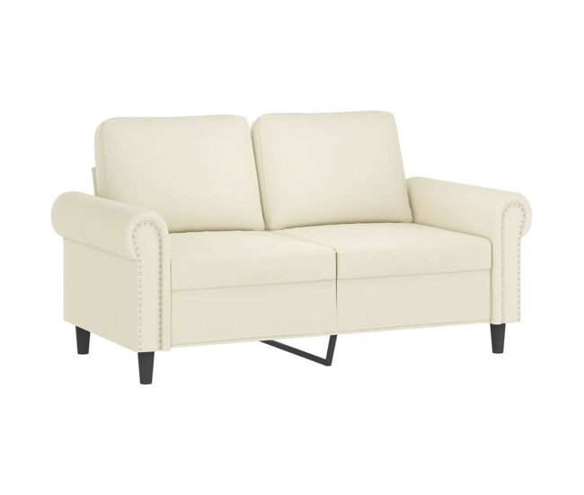 Vidaxl sofá de 2 lugares veludo 120 cm cor creme