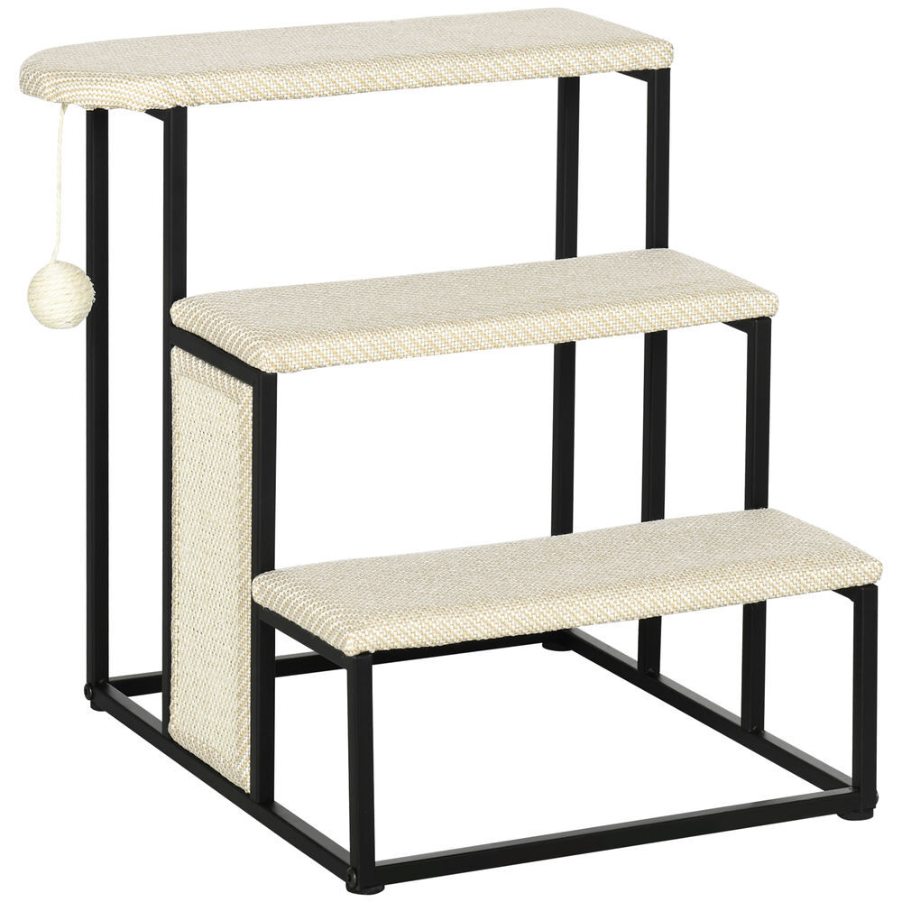 Escada para Cães Aço, Aglomerado, Poliéster e Sisal; PawHut