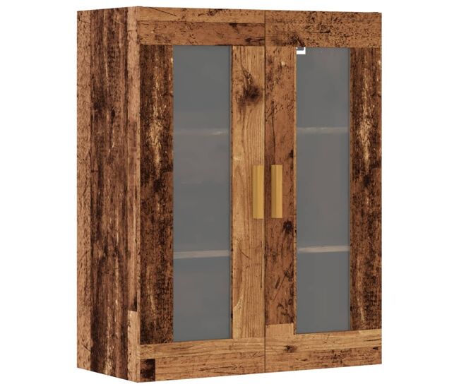 Vidaxl armário de parede suspenso 69,5x34x90 cm madeira velha