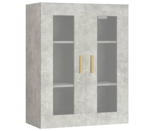 Vidaxl armário de parede suspenso 69,5x34x90 cm cinzento cimento