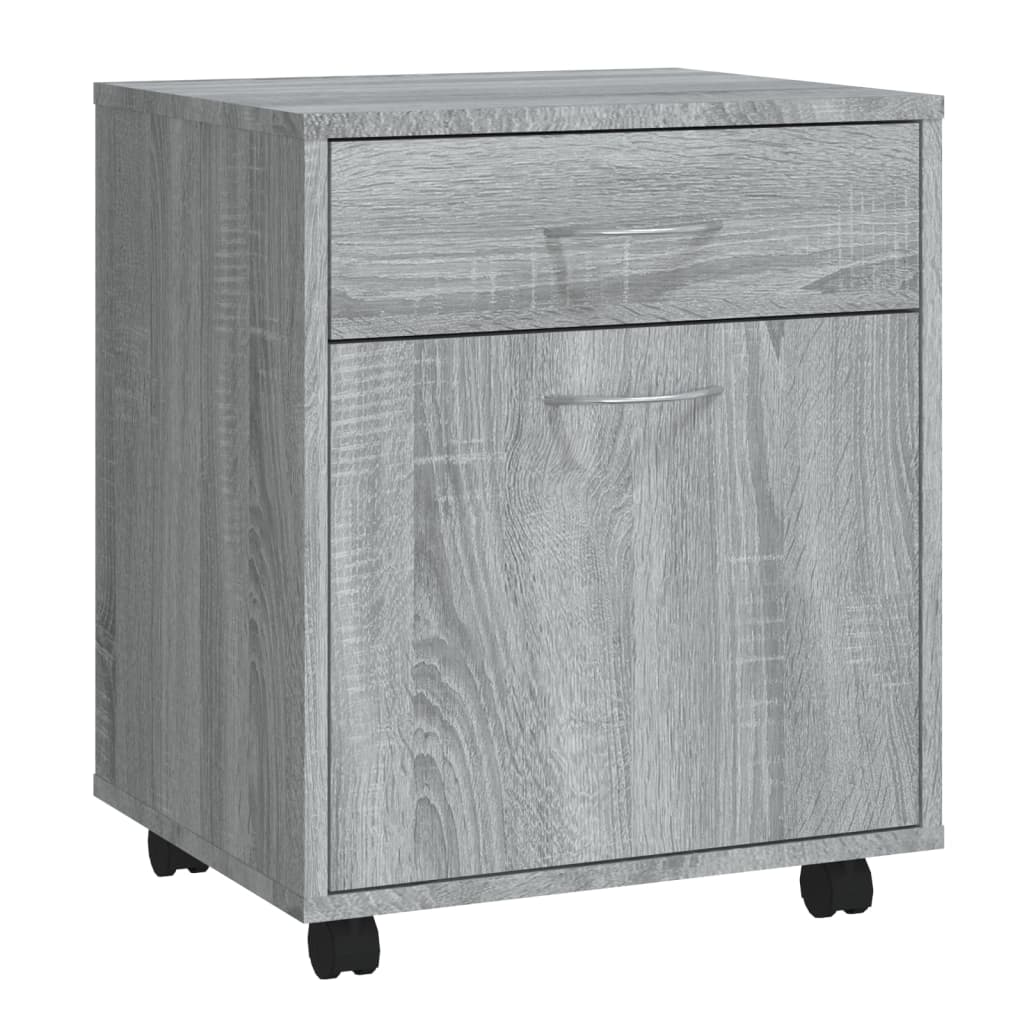 Vidaxl móvel com rodas 45x38x54cm derivados de madeira sonoma cinza