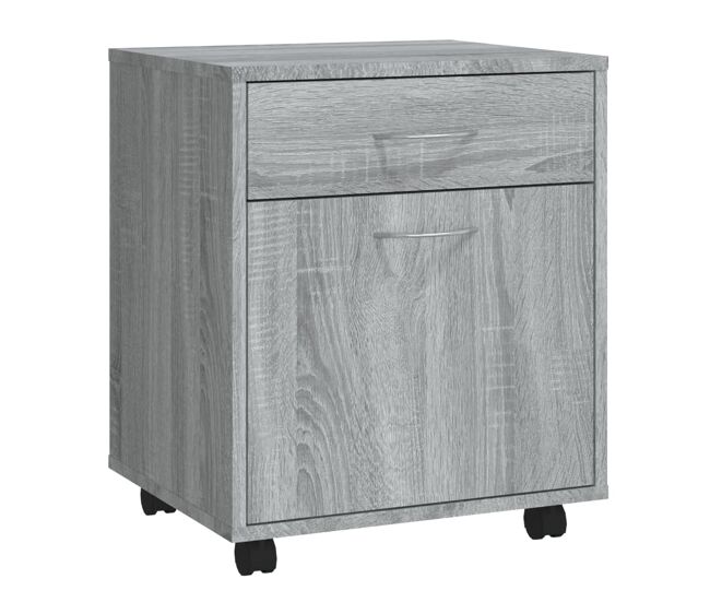 Vidaxl móvel com rodas 45x38x54cm derivados de madeira sonoma cinza