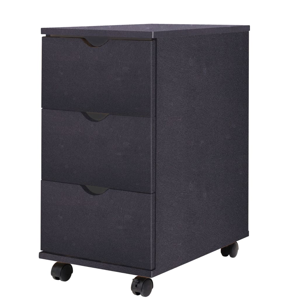 Vidaxl unidade de gavetas 33x45x60 cm preto