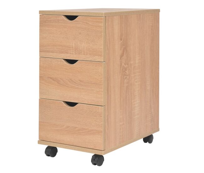Vidaxl unidade de gavetas 33x45x60 cm cor carvalho