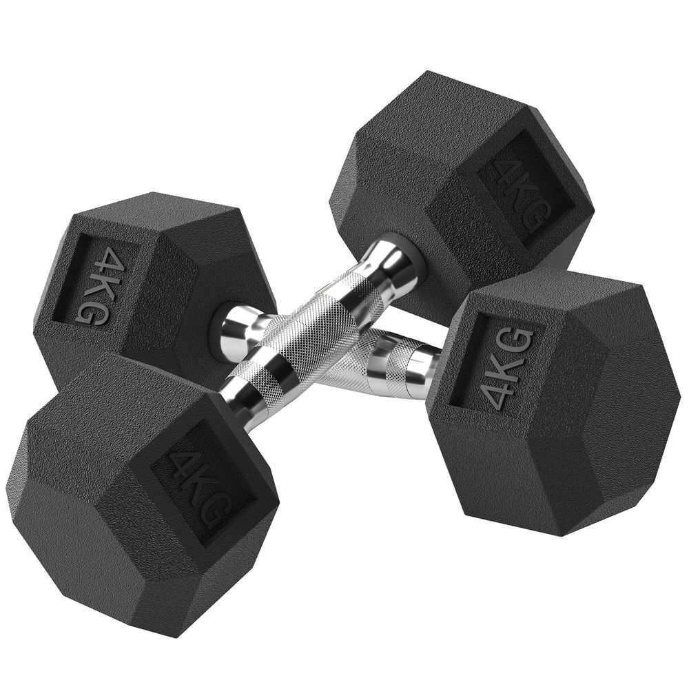 Conjunto de Halteres Metal e Borracha HOMCOM