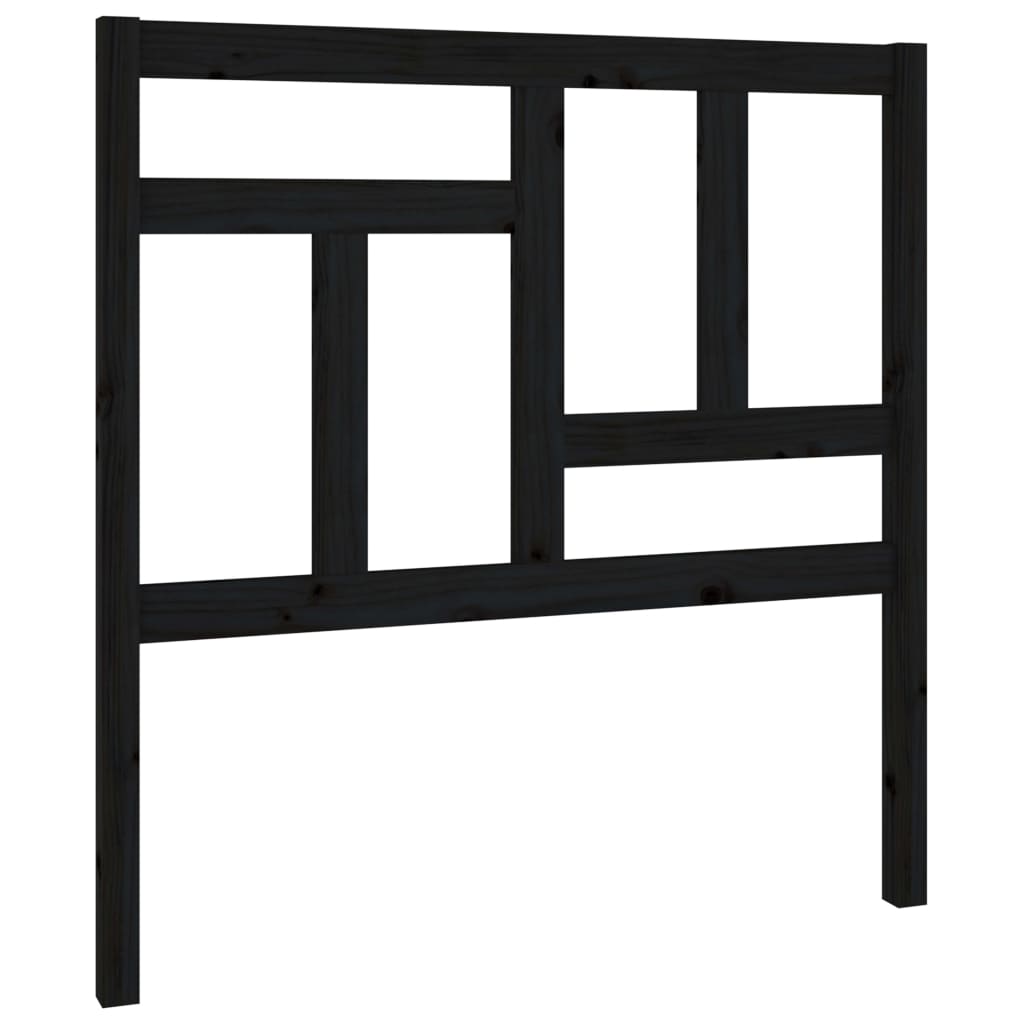 Vidaxl cabeceira de cama 95,5x4x100 cm pinho maciço preto