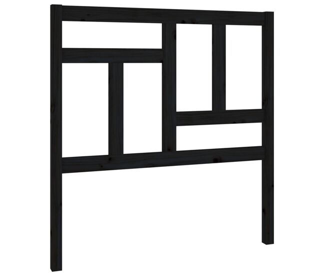 Vidaxl cabeceira de cama 95,5x4x100 cm pinho maciço preto