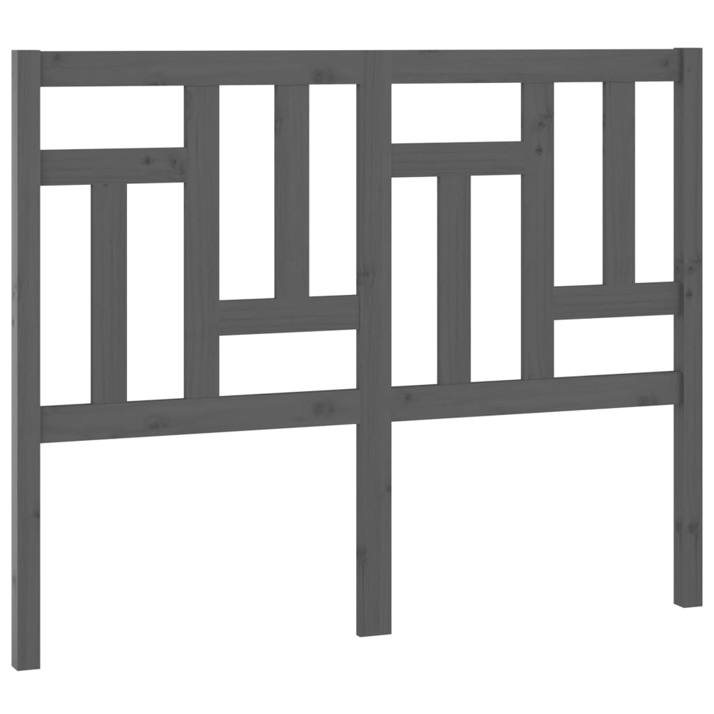 Vidaxl cabeceira de cama 125,5x4x100 cm pinho maciço cinzento