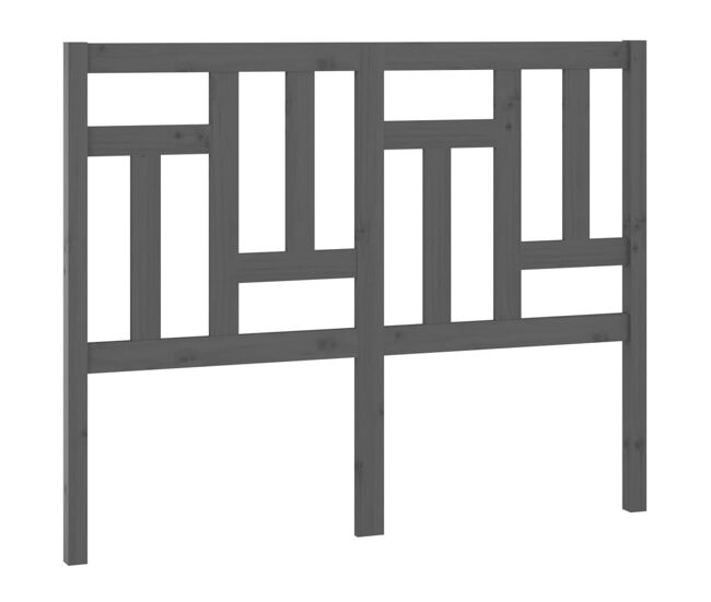Vidaxl cabeceira de cama 125,5x4x100 cm pinho maciço cinzento