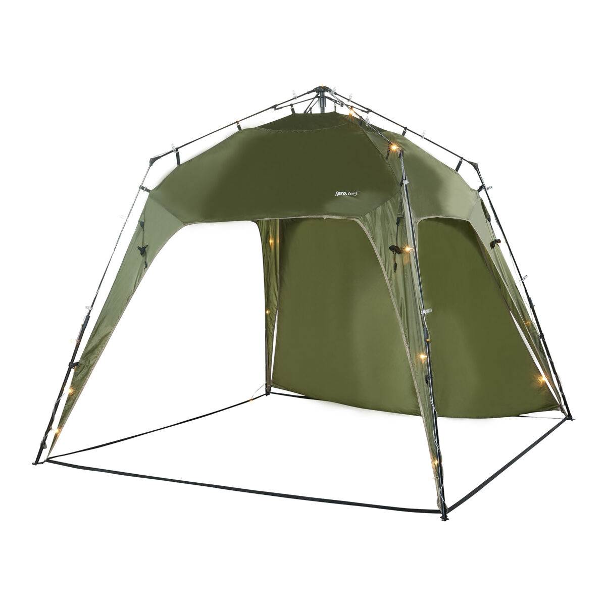Barendrecht gazebo de jardim led com módulo solar 250x250x190 cm - verde [pro.tec]
