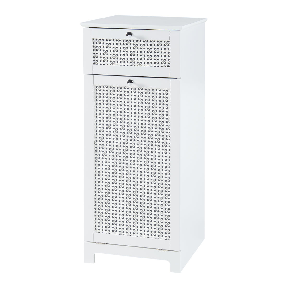 Armário para lavandaria karlsøy com cesto extraível mdf 90x38x40cm - branco [en.casa]