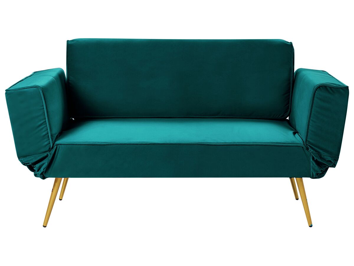Beliani Sofá cama Terciopelo SAARELA Verde