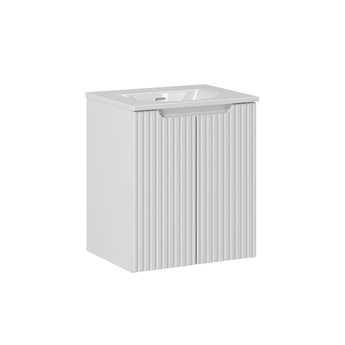 Móvel lavatório simples encastrado 50cm 2 portas riva blanc