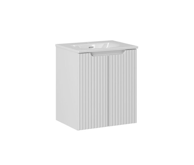 Móvel lavatório simples encastrado 50cm 2 portas riva blanc
