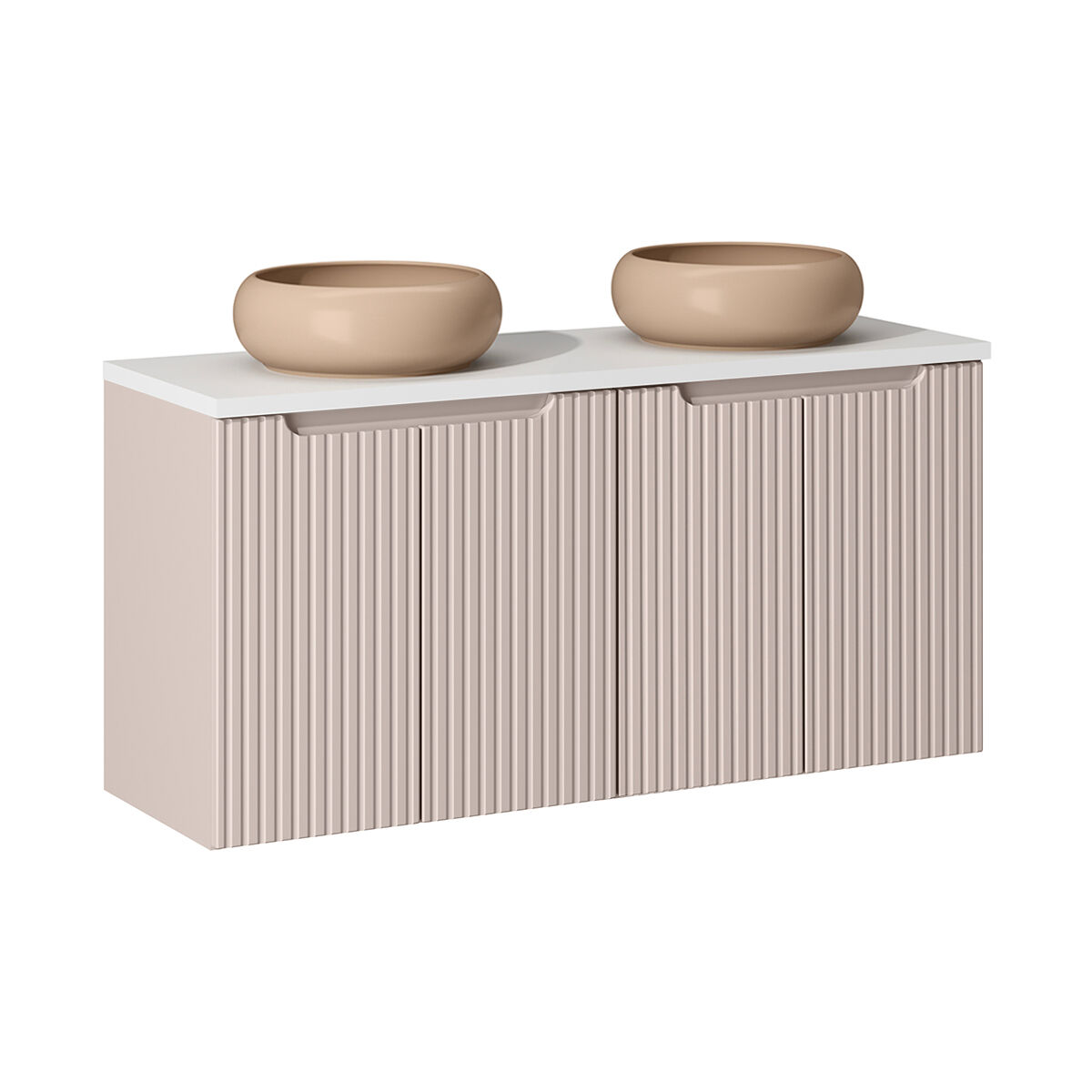 Móvel lavatório duplo 120cm 4 portas riva cashmere branco