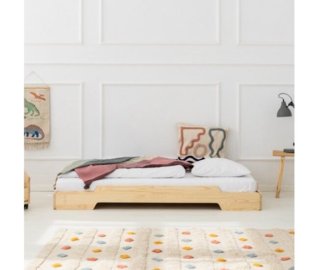 Cama de chão 90x190 base de ripas incluída lola bois