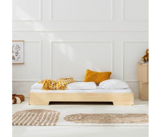 Cama de chão 90x200 base de ripas incluída léna bois