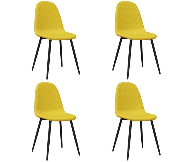 Vidaxl cadeiras de jantar 4 pcs veludo amarelo mostarda
