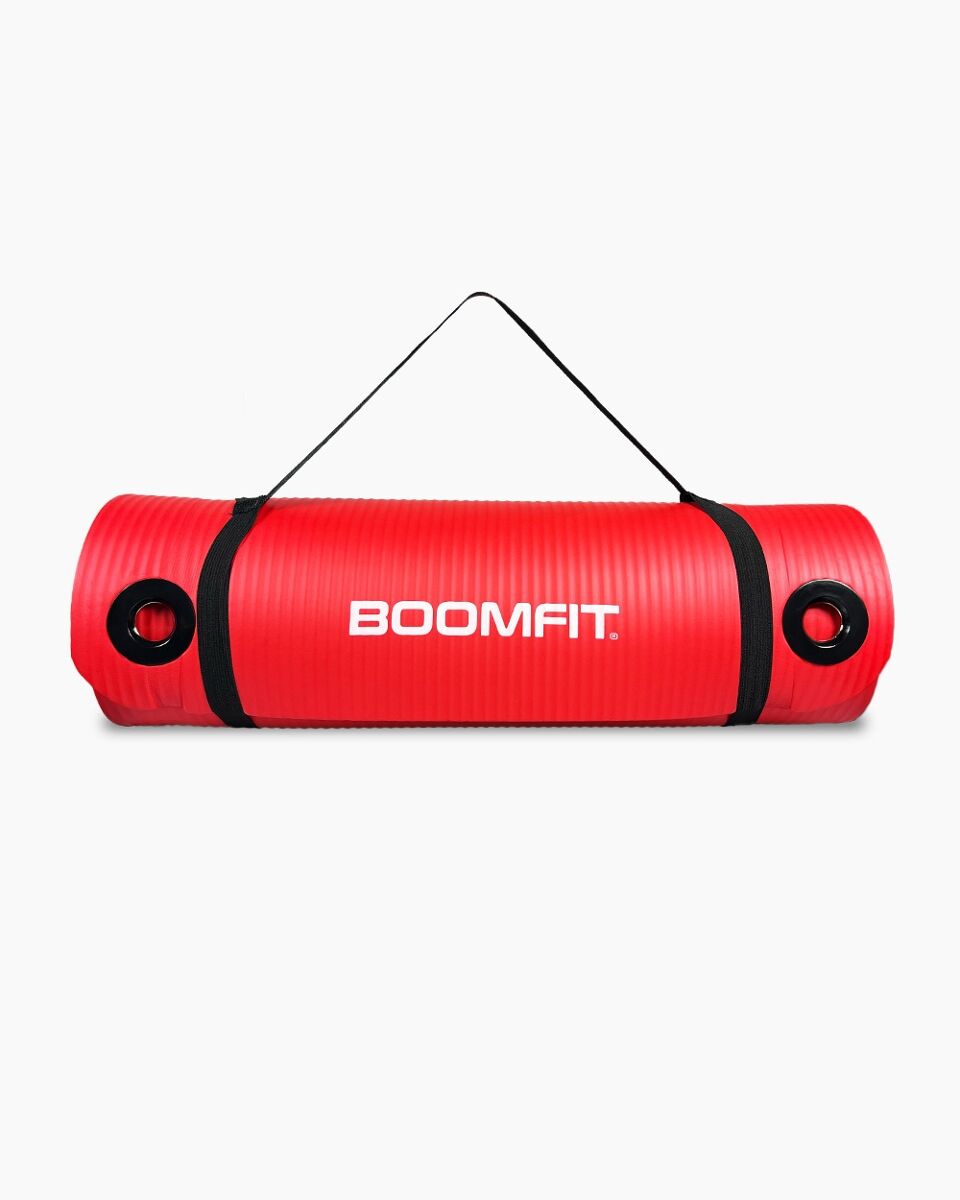 Tapete de pilates nbr 1,5cm vermelho - boomfit