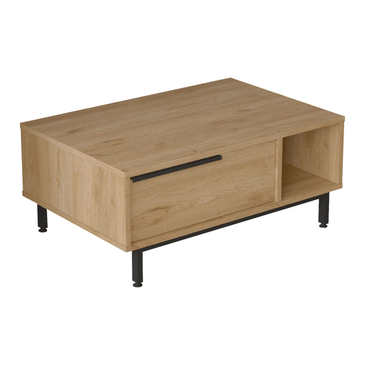 Mesa de centro majaajoå 90x60x38 cm - efeito carvalho [en.casa]