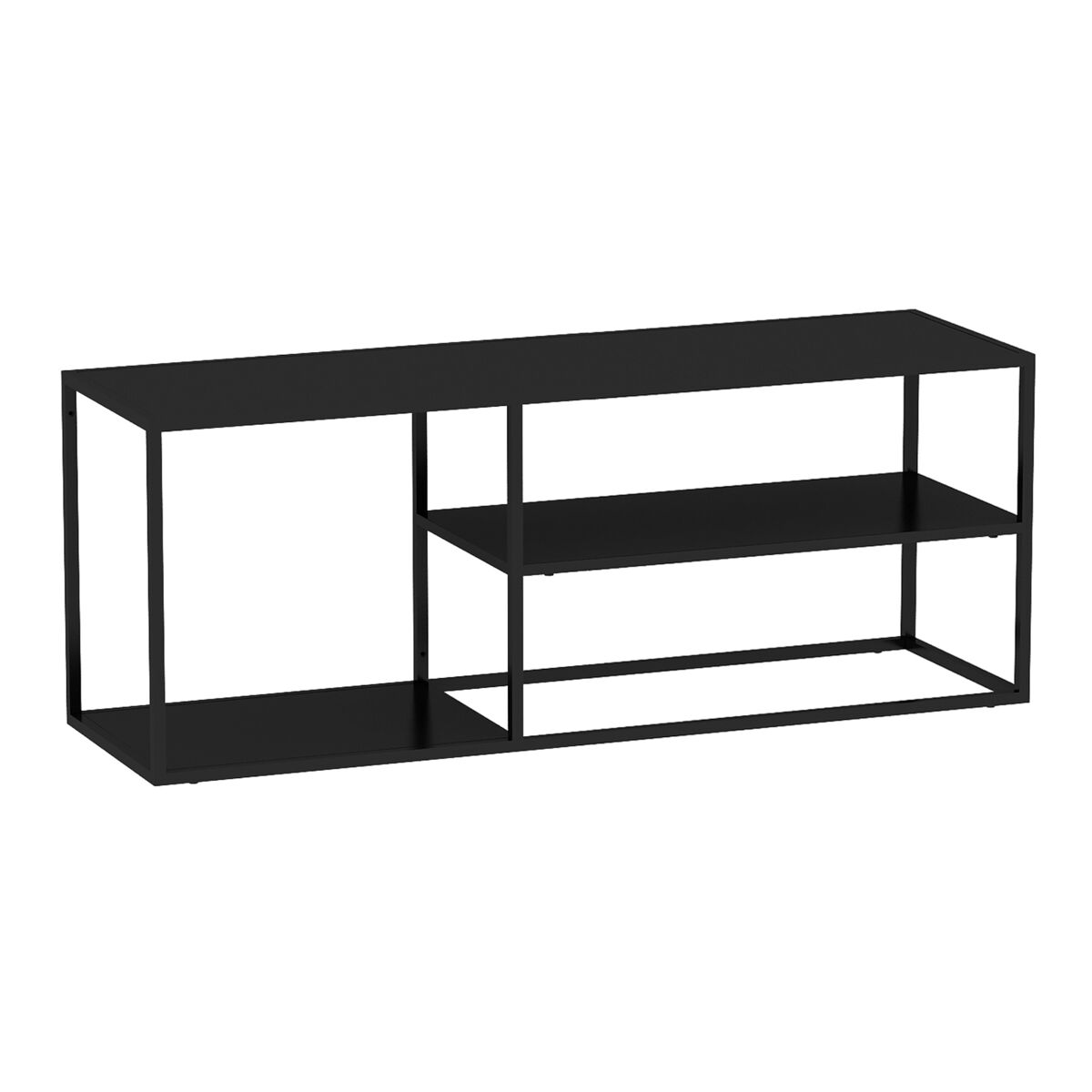 Mesa de centro solund com 2 prateleiras em aço 120x50x50cm - preto mate [en.casa]