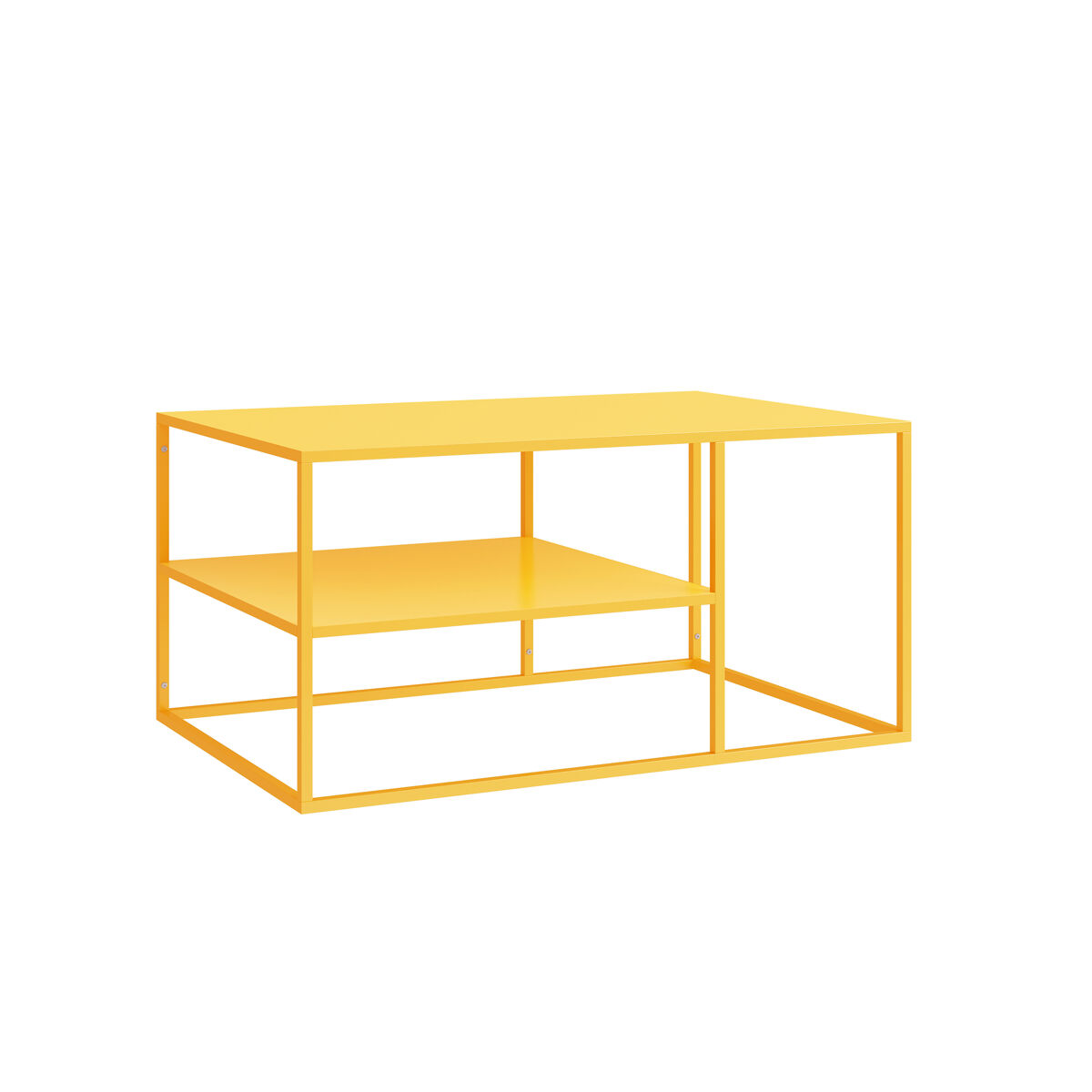Mesa de centro solund retangular em aço 45x90x60 cm - amarela [en.casa]