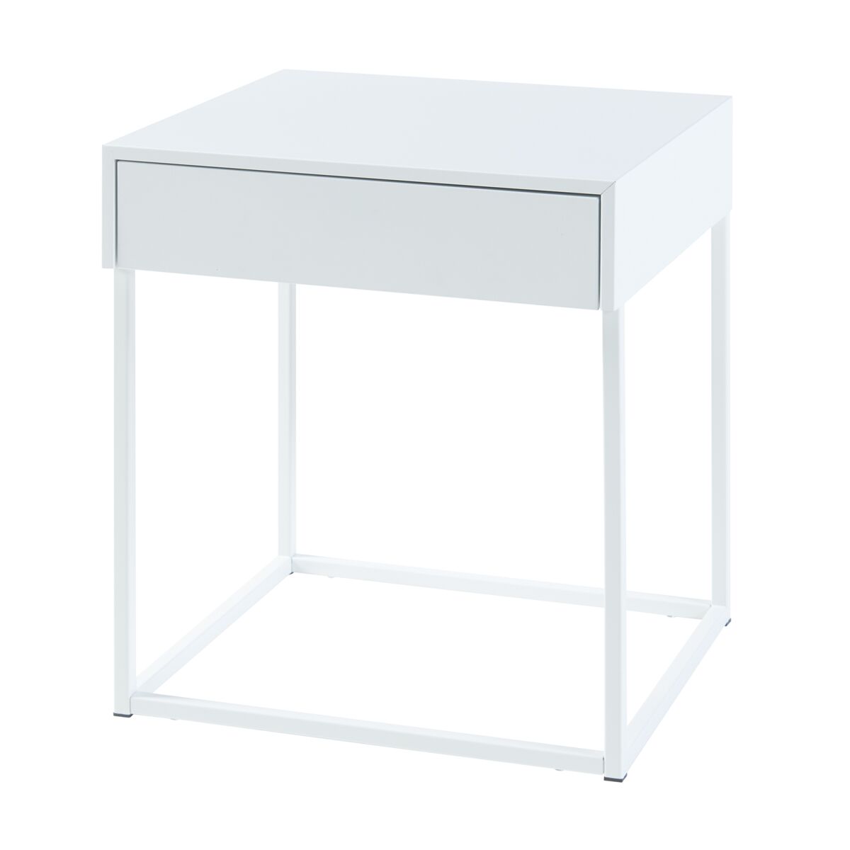 Mesa de apoio Rautjärvi com gaveta em aço [en.casa] 41x43
