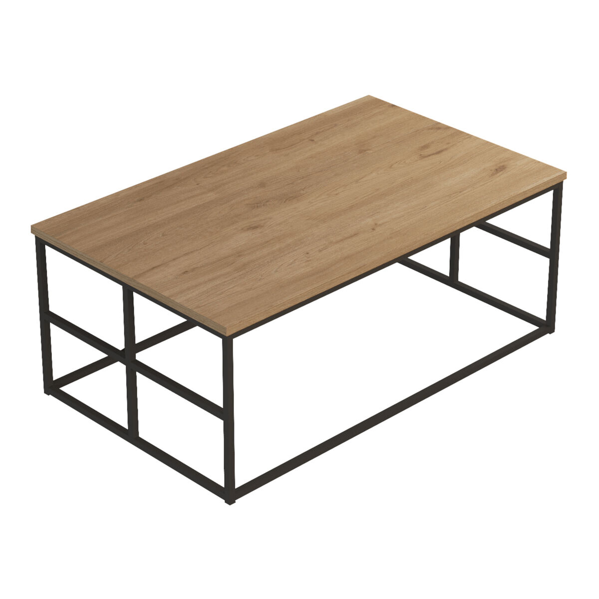Mesa de centro velendi 100x60x40cm - carvalho/preto [en.casa]