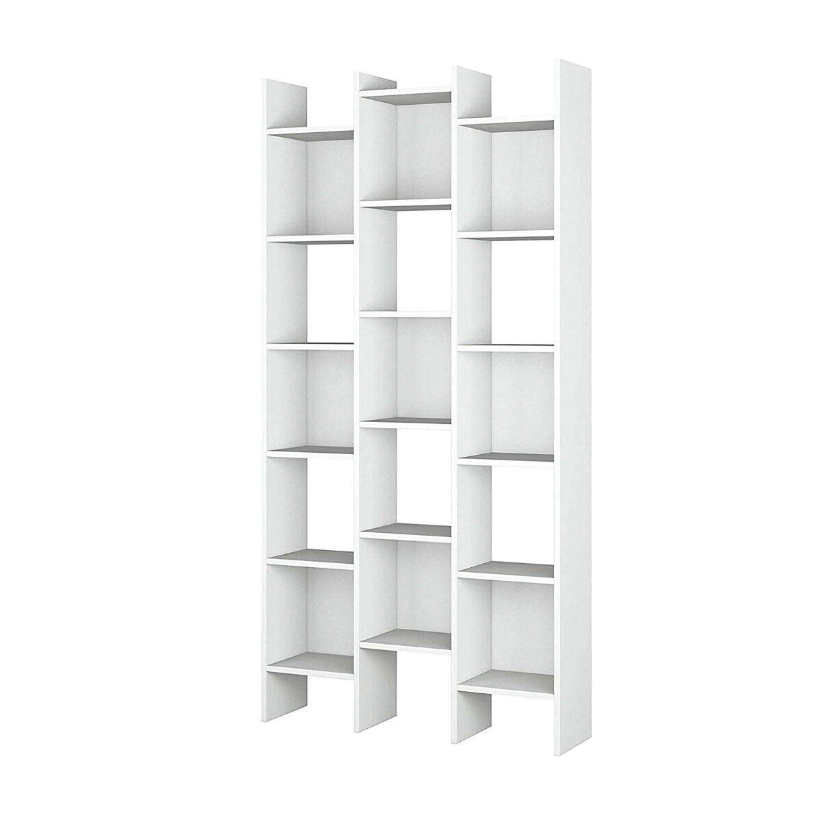 Estante de livros com efeito madeira