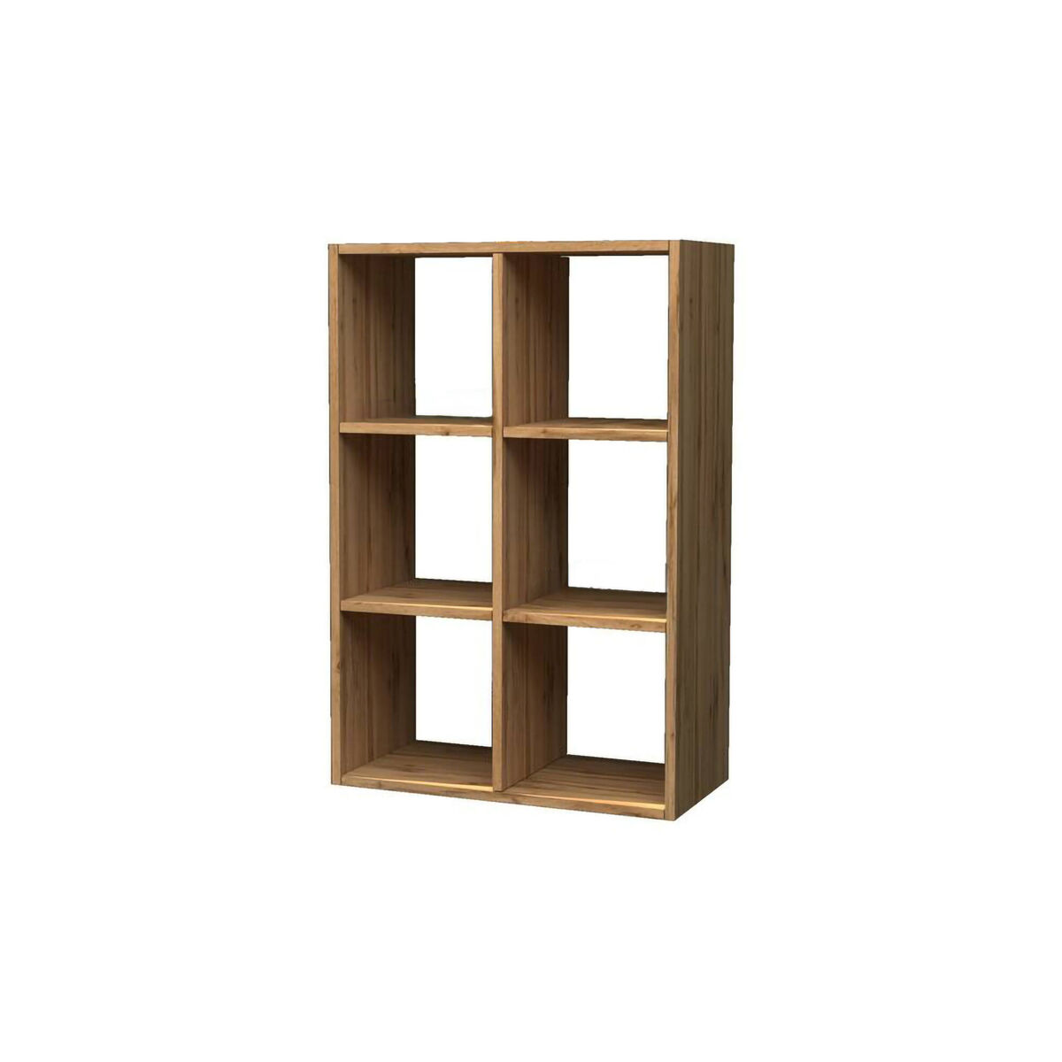 Estante de livros com efeito madeira