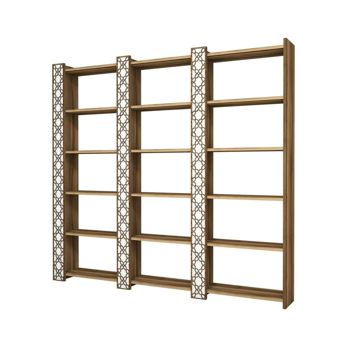 Estante de livros com efeito madeira