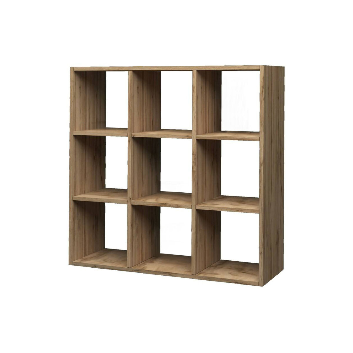 Estante de livros com efeito madeira