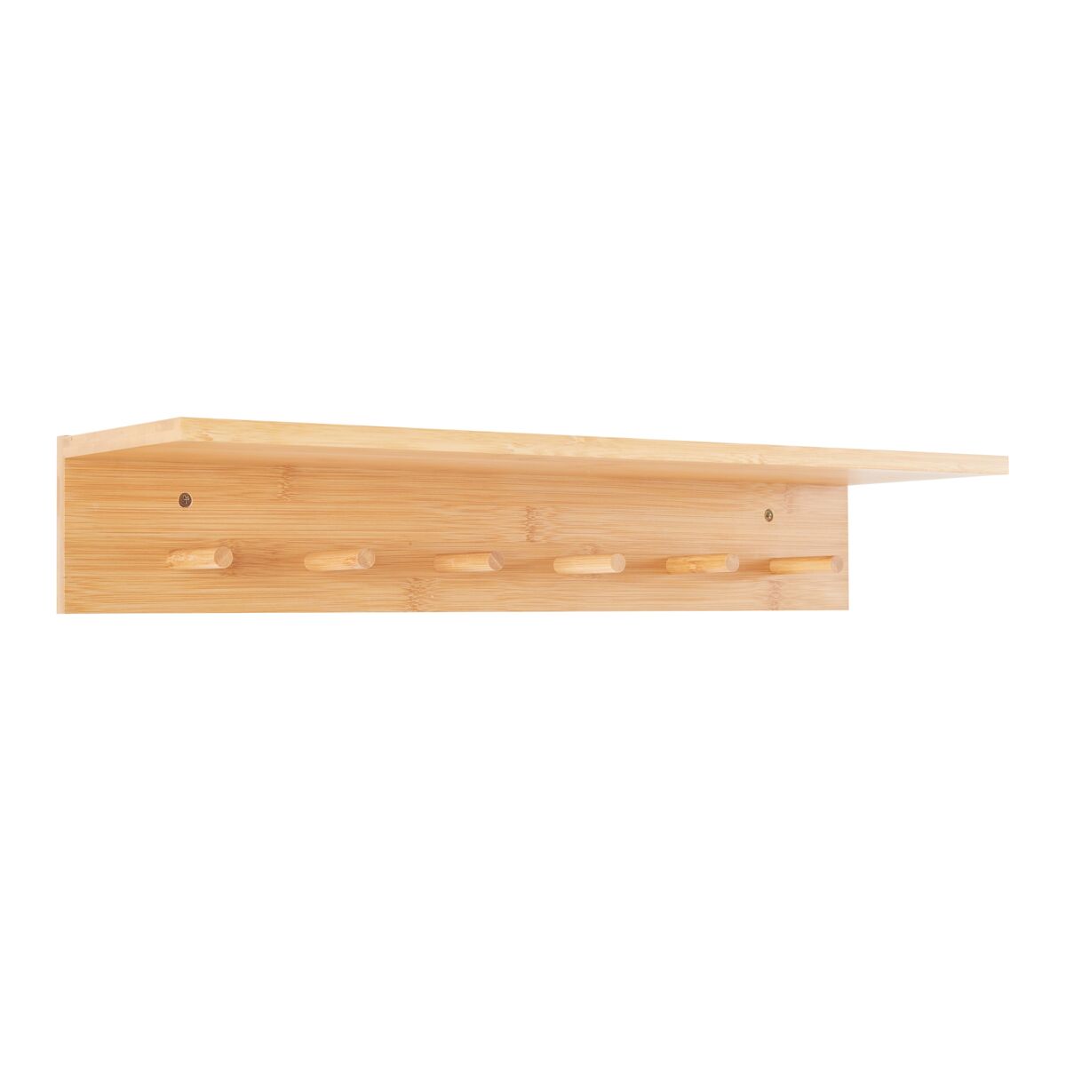 Cabide de parede fjord 6 ganchos bambu 59x17x10cm - natural [en.casa]