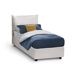 Cama de solteiro de tecido 95x215 Cama de solteiro de tecido 95x215 Branco