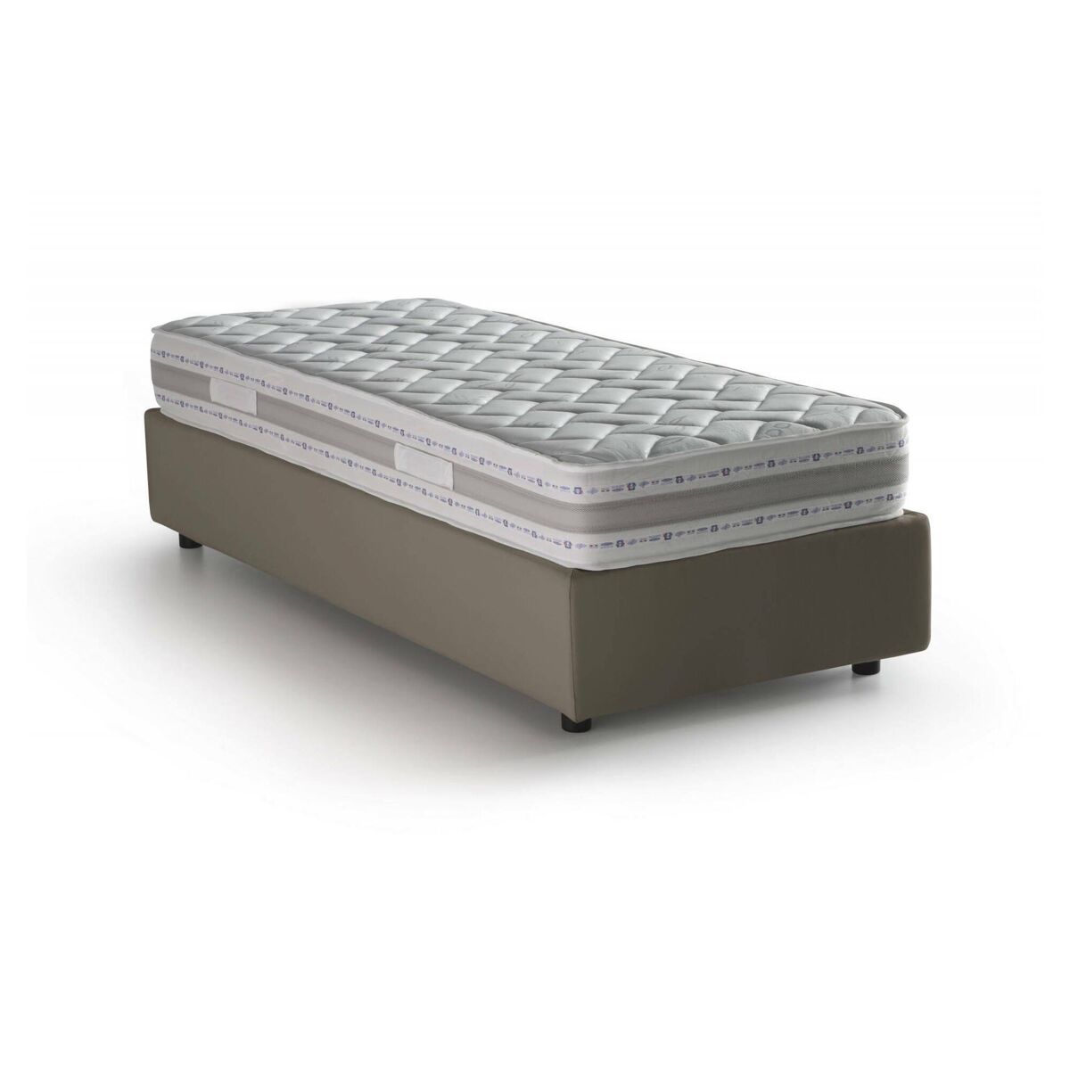 Cama de solteiro com colchão incluso em couro sintético