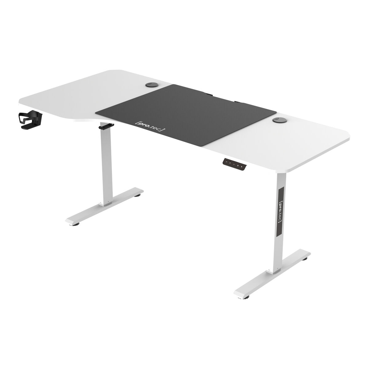 Secretária regulável em altura stryn aglomerado/aço 160x75cm - branco [pro.tec]