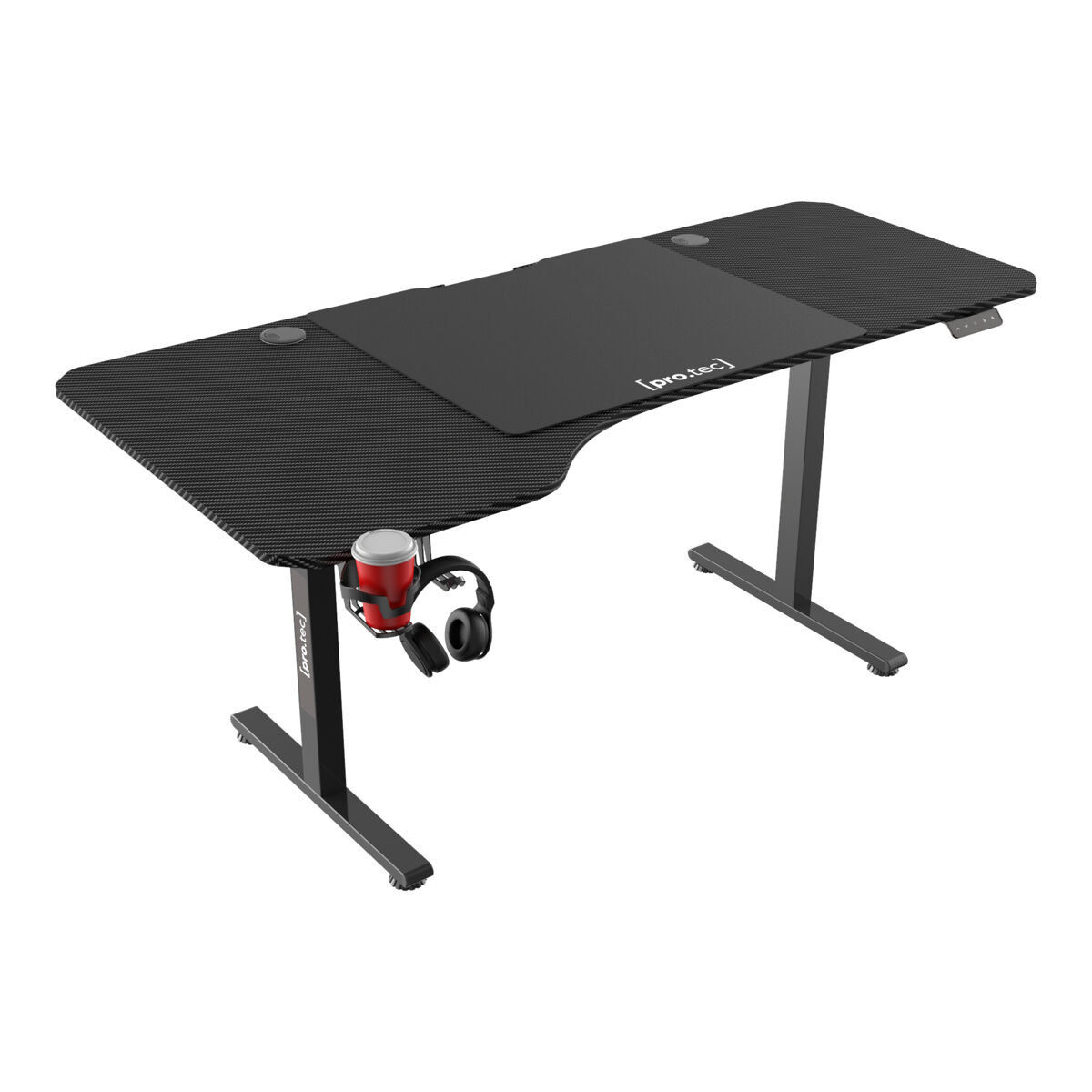 Secretária regulável em altura stryn aglomerado/aço 160x75cm - preto [pro.tec]