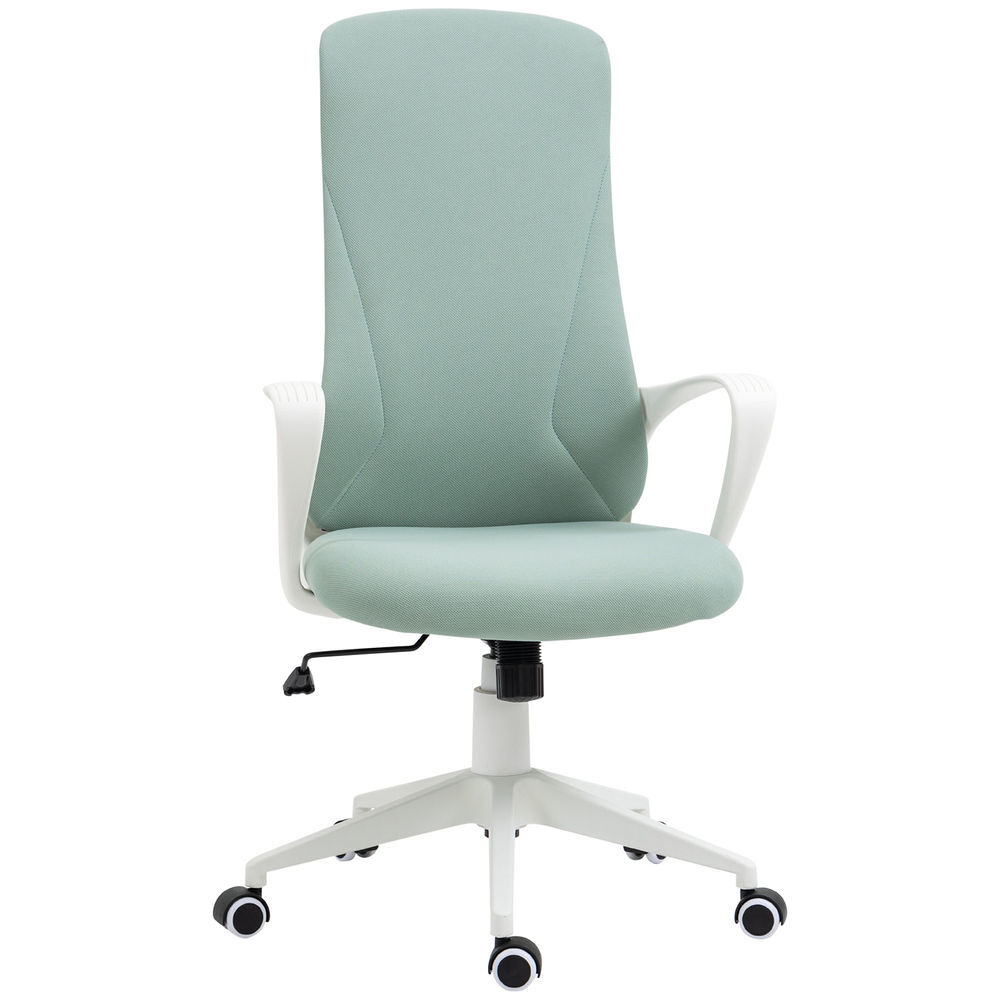 Vinsetto cadeira de escritório giratória com altura ajustável cadeira de escritório ergonómica com apoio para os braços função de inclinação e encosto alto 62x56x110-119,5 cm verde